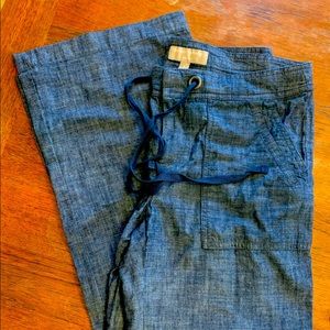 Banana Republic blue linen Martin Fit pants